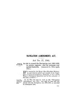 NAVIGATION (AMENDMENT) ACT. Act No. 27, 1941.