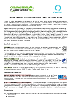Assurance Schemes for turkey and salmon