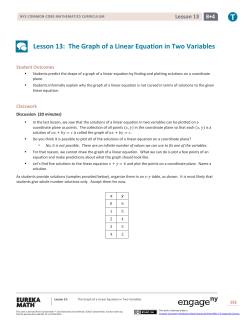 Lesson 13: The Graph of a Linear Equation in Two Variables