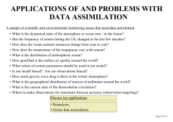 applications of and problems with data assimilation