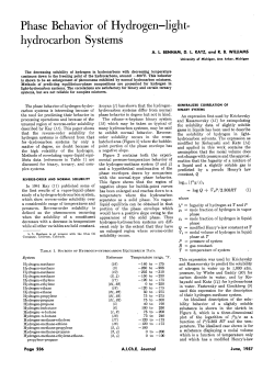 Phase Behavior of Hydrogen-light- hydrocarbon Systems
