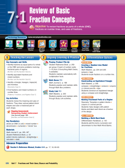 Review of Basic Fraction Concepts