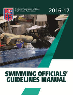 2016-17 NFHS Swimming Officials` Guidelines Manual