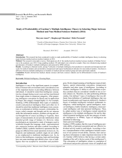 Study of Predictability of Gardner`s Multiple Intelligence Theory in