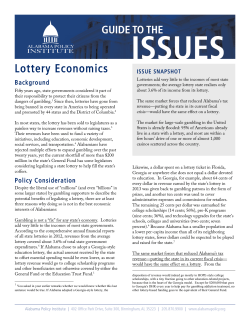 Lottery Economics - Alabama Policy Institute