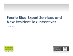 Puerto Rico Export Services and New Resident Tax Incentives