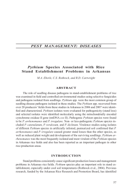 PEST MANAGEMENT: DISEASES Pythium Species Associated with
