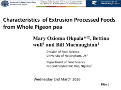 Characteristics of Extrusion Processed Foods from Whole Pigeon pea