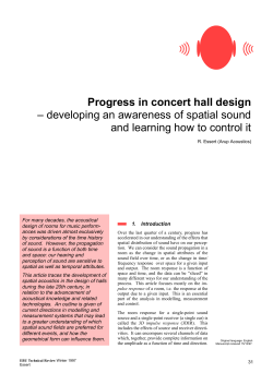 Progress in concert hall design &ndash; developing an awareness of