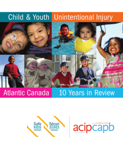 Unintentional Injuries to Children and Youth in Atlantic Canada