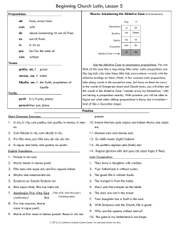 Beginning Church Latin, Lesson 5