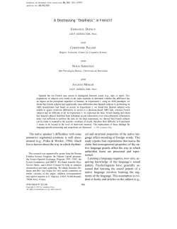 A Destressing ``Deafness`` in French?