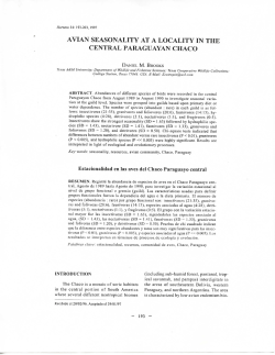 avian seasonality at a locality in the central paraguayan chaco