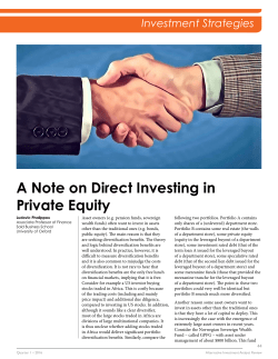 A Note on Direct Investing in Private Equity