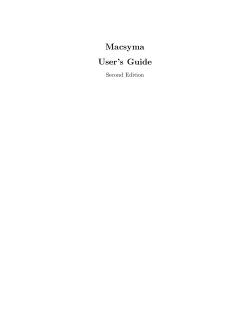 Macsyma User`s Guide - People @ EECS at UC Berkeley