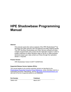 Shadowbase Programming Manual