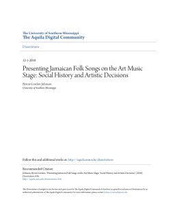 Presenting Jamaican Folk Songs on the Art Music Stage: Social