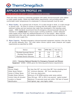 Application Profile #4 &ndash; Water supplies for showers and eyewash