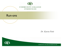 Run-ons - Community College of Rhode Island