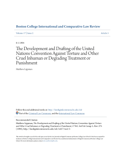 The Development and Drafting of the United Nations Convention