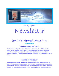 Jonah`s Newest Message