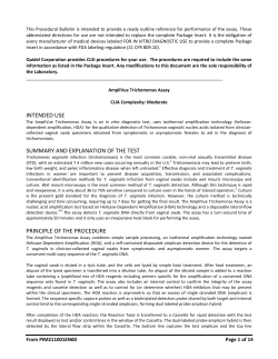 intended use summary and explanation of the test principle