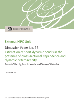 External MPC Unit Discussion Paper No. 38: Estimation of short