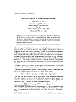 Formal Solutions of Differential Equations