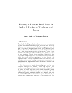Poverty in Remote Rural Areas in India