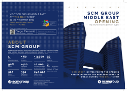 ABOUT SCM GROUP SCM GROUP MIDDLE EAST OPENING