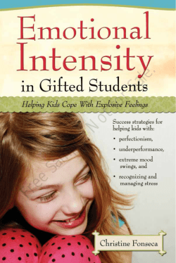 Emotional Intensity in Gifted Students: Helping Kids Cope With