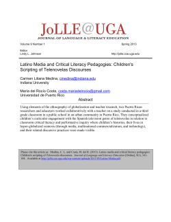 Latino Media and Critical Literacy Pedagogies: Children`s Scripting