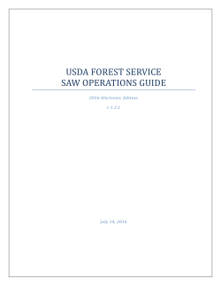 USFS National Saw Program Saw Operations Guide