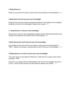 1 Study Source A. What can you learn from Source A about the D