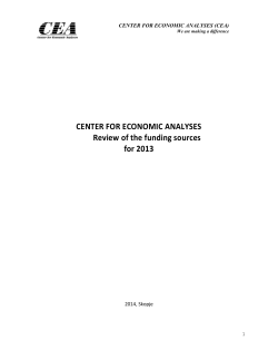 CENTER FOR ECONOMIC ANALYSES Review of the funding