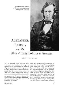 Alexander Ramsey and the birth of party politics in