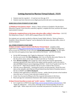 Getting Started in Marion Virtual School / FLVS