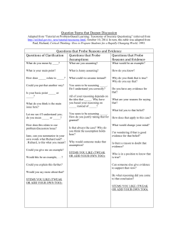Question Stems that Deepen Discussion Questions that Probe