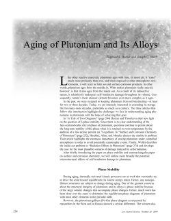 Aging of Plutonium and Its Alloys - Library
