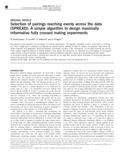 Selection of pairings reaching evenly across the data (SPREAD): A