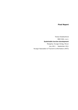 Sustainable Tourism Development - INEX-SDA