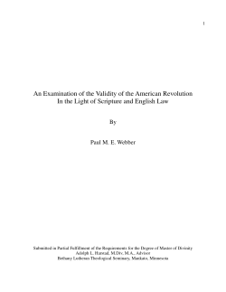 An Examination of the Validity of the American Revolution