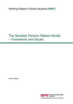 The Swedish Pension Reform Model
