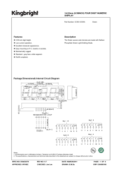 14.22mm (0.56INCH) FOUR DIGIT NUMERIC DISPLAY Features