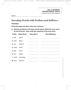 Decoding Words with Prefixes and Suffixes 1