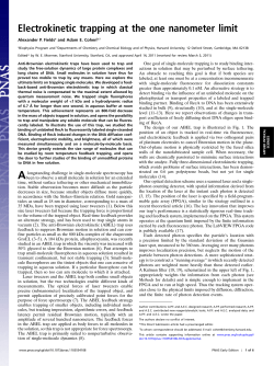 Electrokinetic trapping at the one nanometer limit