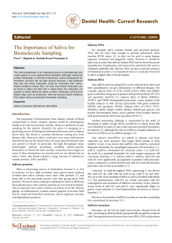 The Importance of Saliva for Biomolecule Sampling