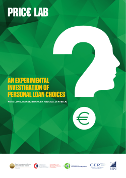 An Experimental Investigation of Personal Loan Choices