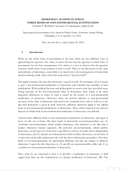 DEMOCRACY AS GOOD IN ITSELF: THREE KINDS OF NON