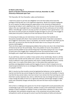 Transcript of Dr Martin Luther King Jr speech